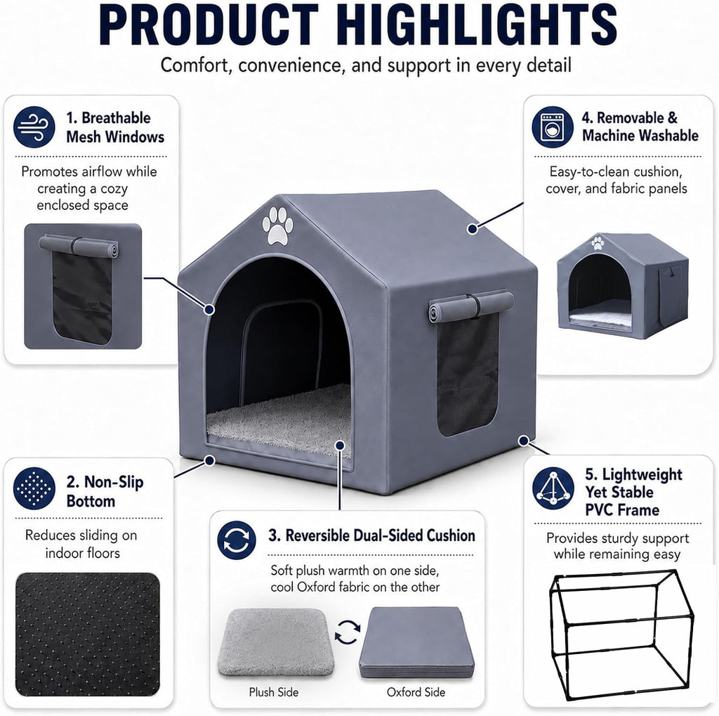 dog house indoor for large dogs, 29 x, close-up detail
