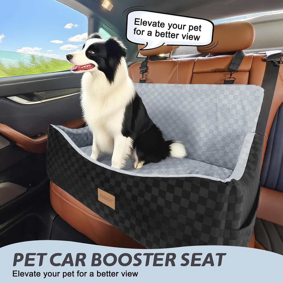 joejoy dog car seat for medium/large dogs shown in use