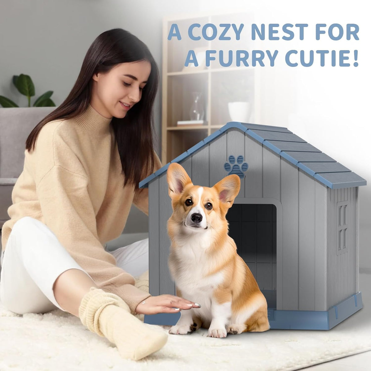 drato dog house indoor outdoor for small to shown in use