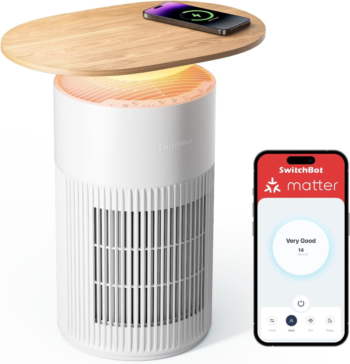 switchbot air purifier for home large room, matter, main product view