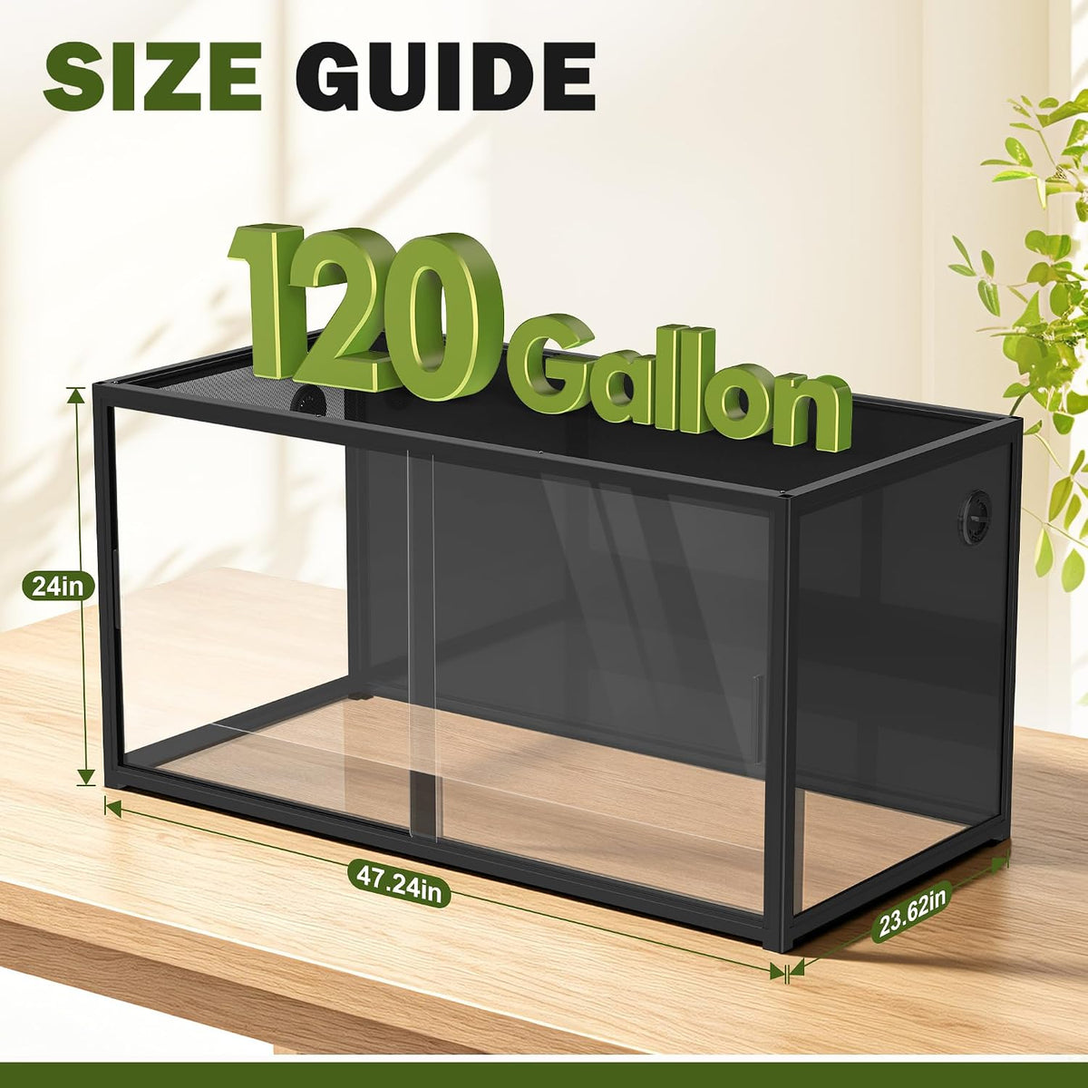 120 gallon reptile tank for bearded dragons,large reptiles,snakes shown in use