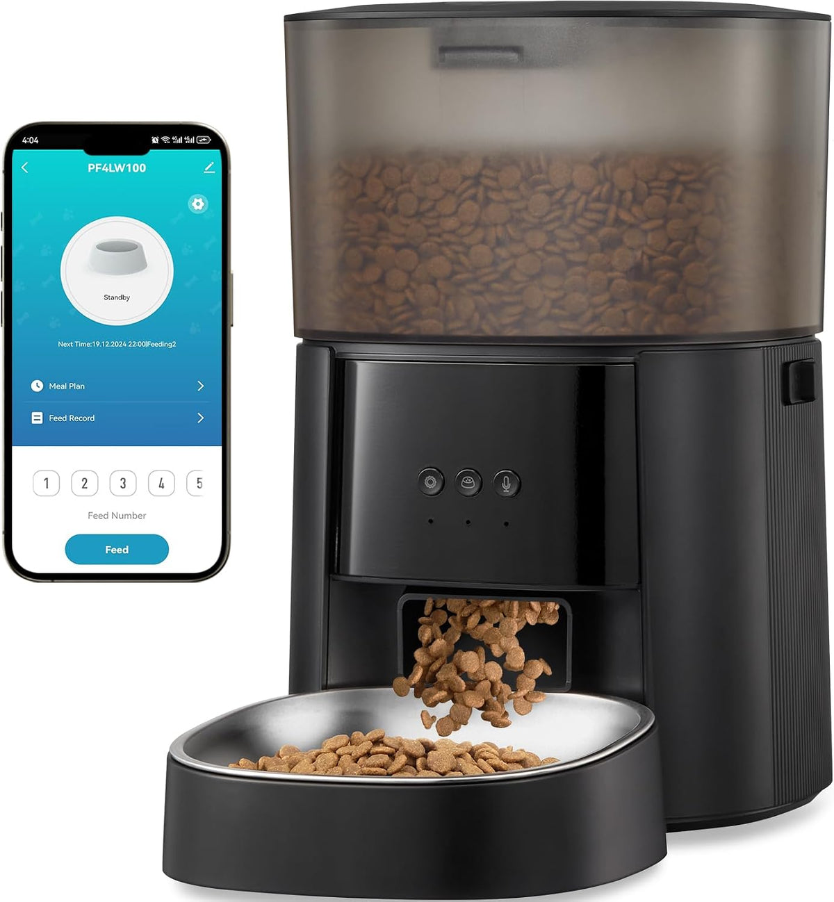 automatic cat feeder wifi with app control, voice, main product view