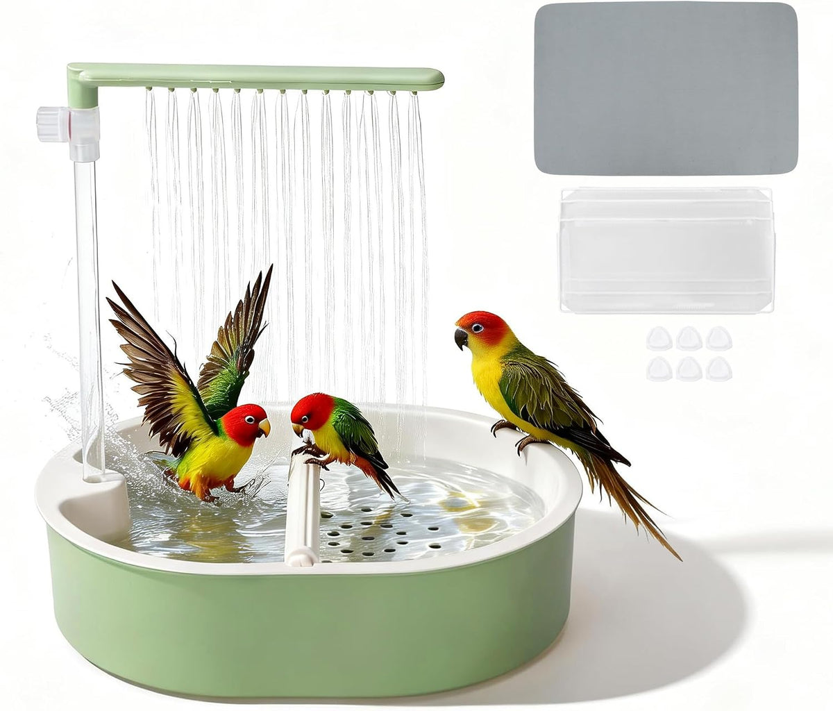 automatic parakeet bird bath, fountain birdbath with usb, main product view