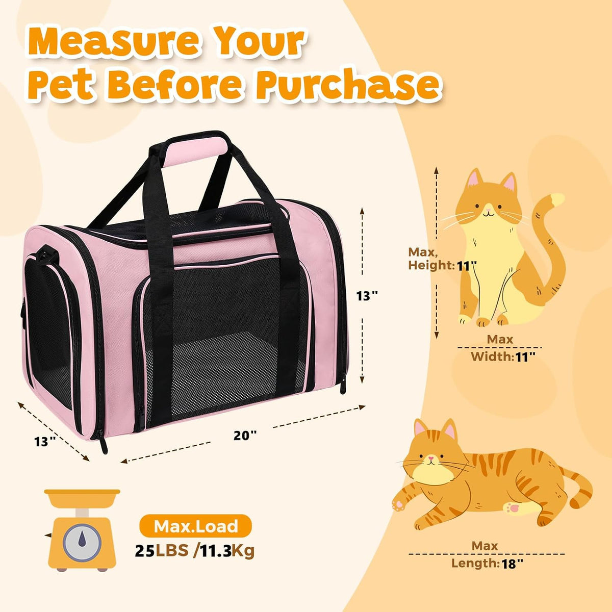 large cat carrier soft up to 28 lbs shown in use