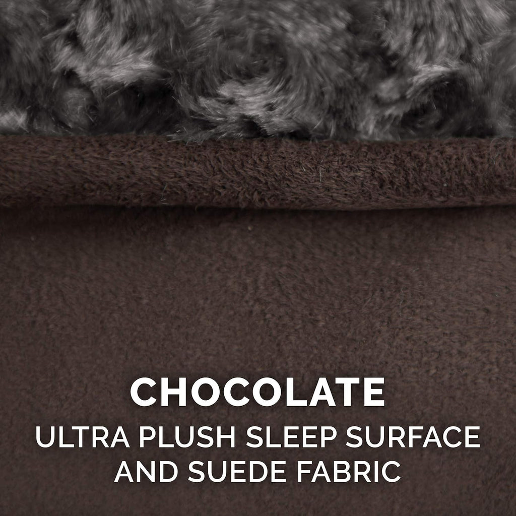 furhaven replacement dog bed cover ultra plush faux, side view