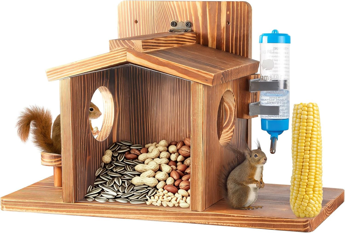 wooden squirrel feeder, large capacity squirrels feeders for, main product view