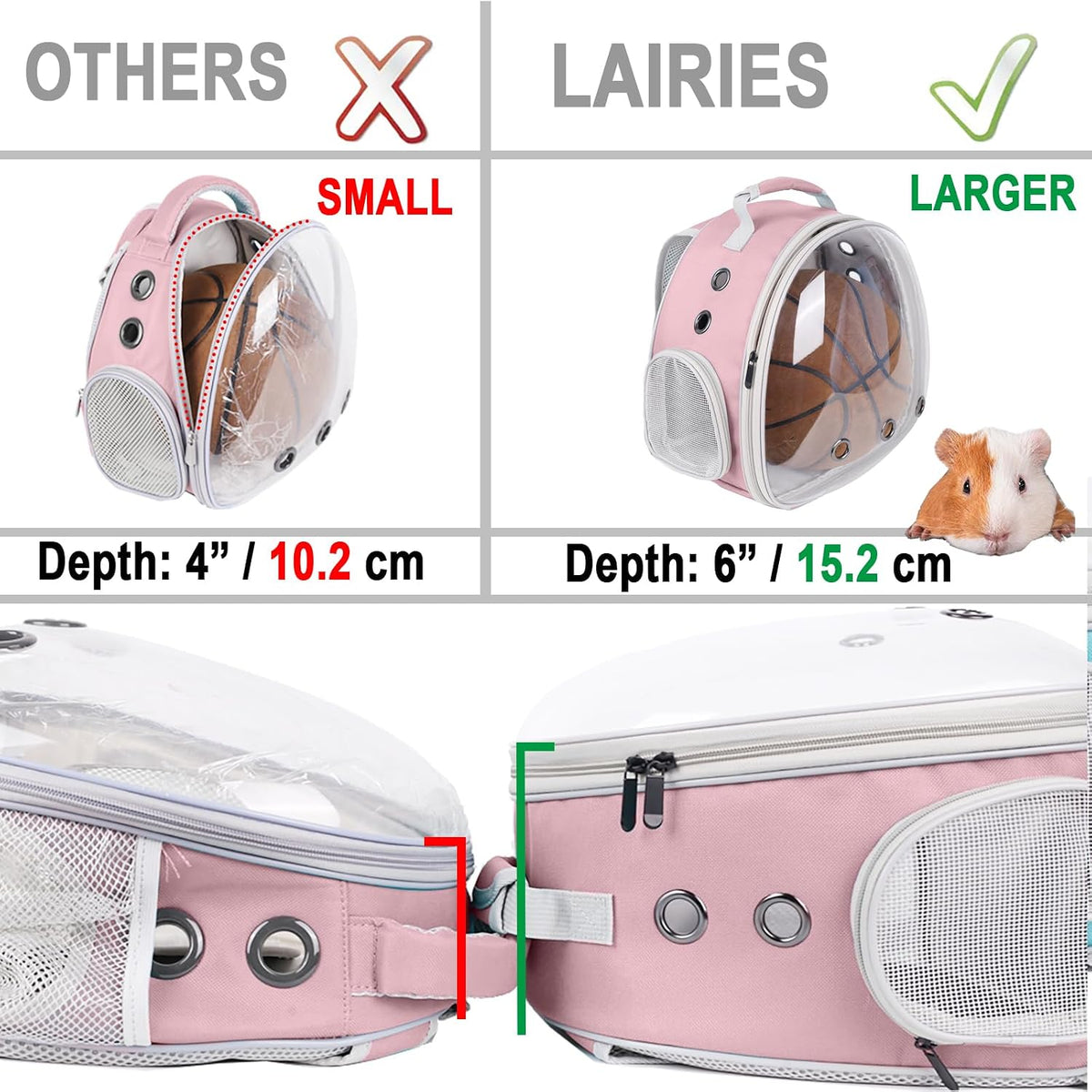 portable small animal backpack travel breathable pet carrier shown in use