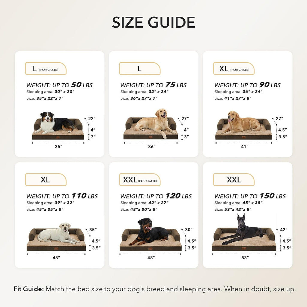 orthopedic washable dog bed for large dogs, 36x27in showing dimensions