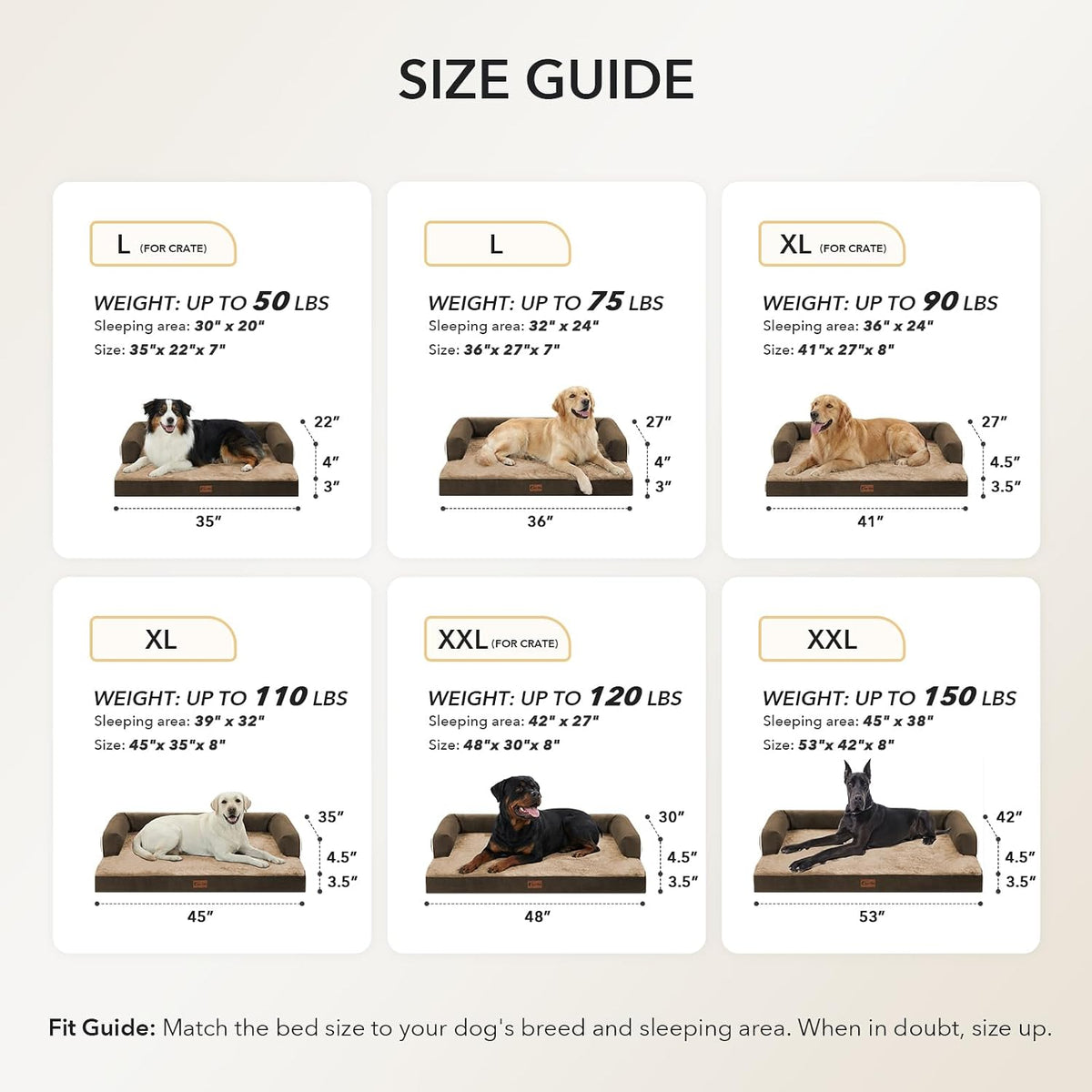 orthopedic washable dog bed for large dogs, 36x27in showing dimensions