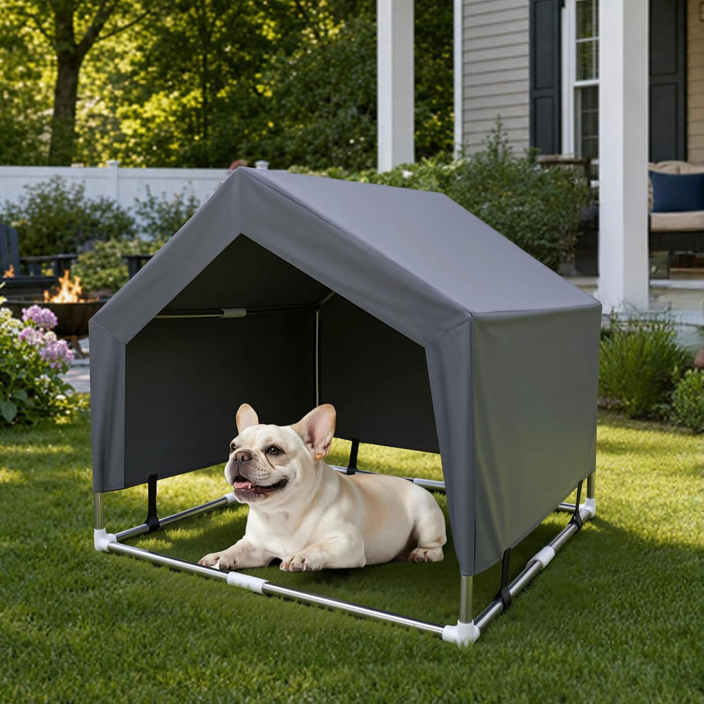 outdoor dog house tent, stainless steel frame dog, main product view