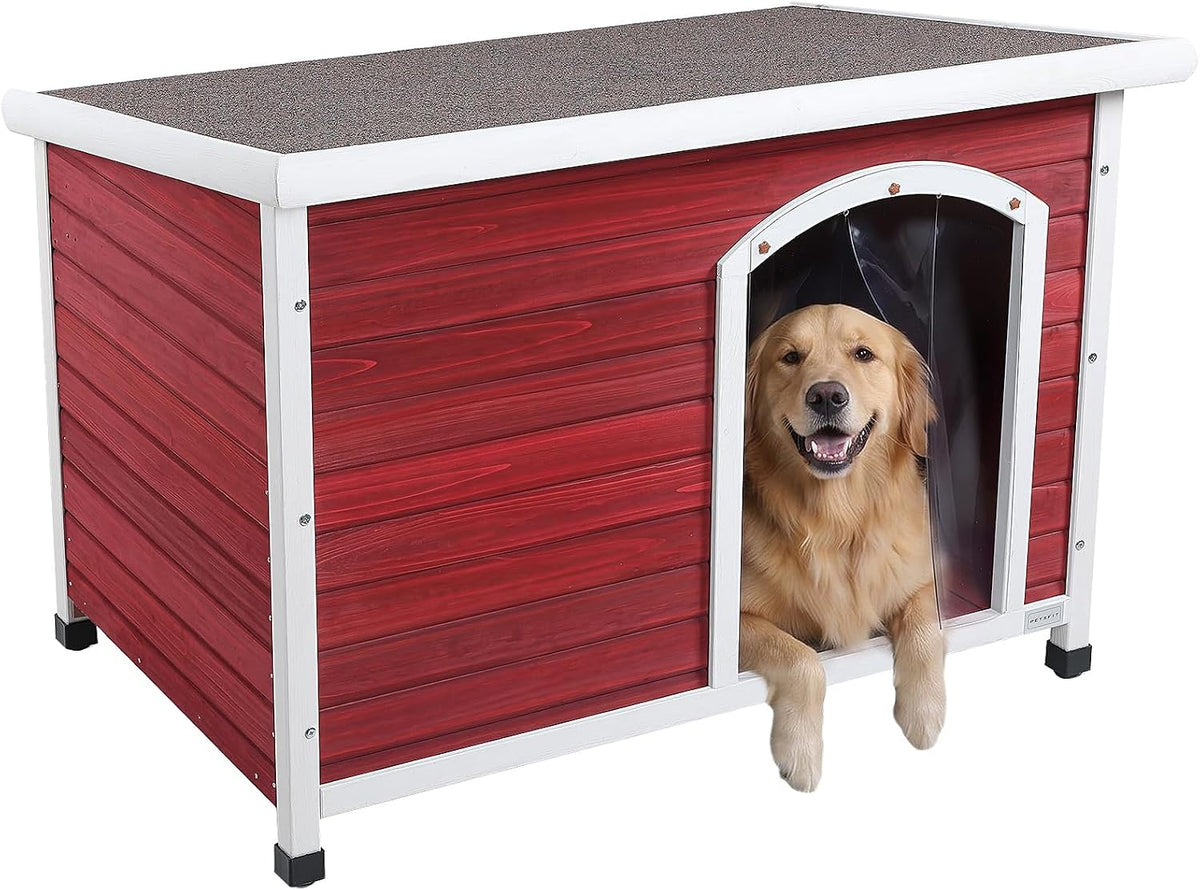 petsfit solid wood outdoor dog house for large, view 9