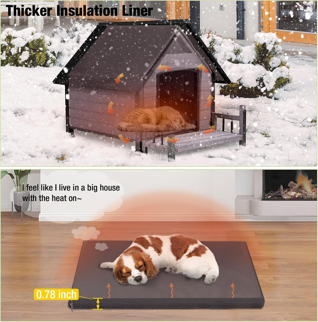heated dog house with insulated liner, waterproof dog, package contents