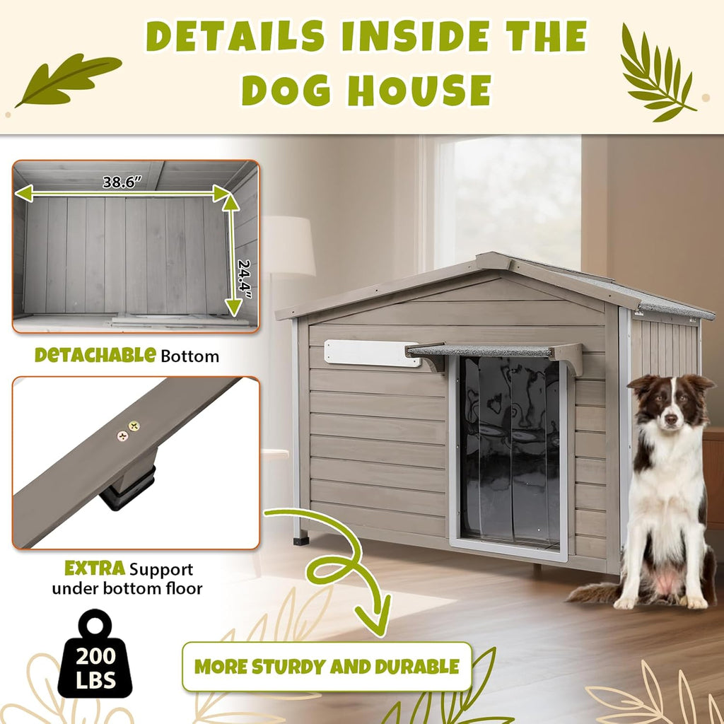 petscosset 40.2" l large dog house outdoor &, package contents