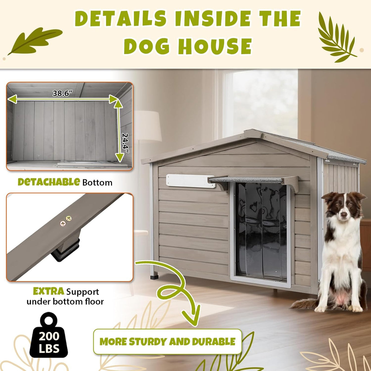 petscosset 40.2" l large dog house outdoor &, package contents