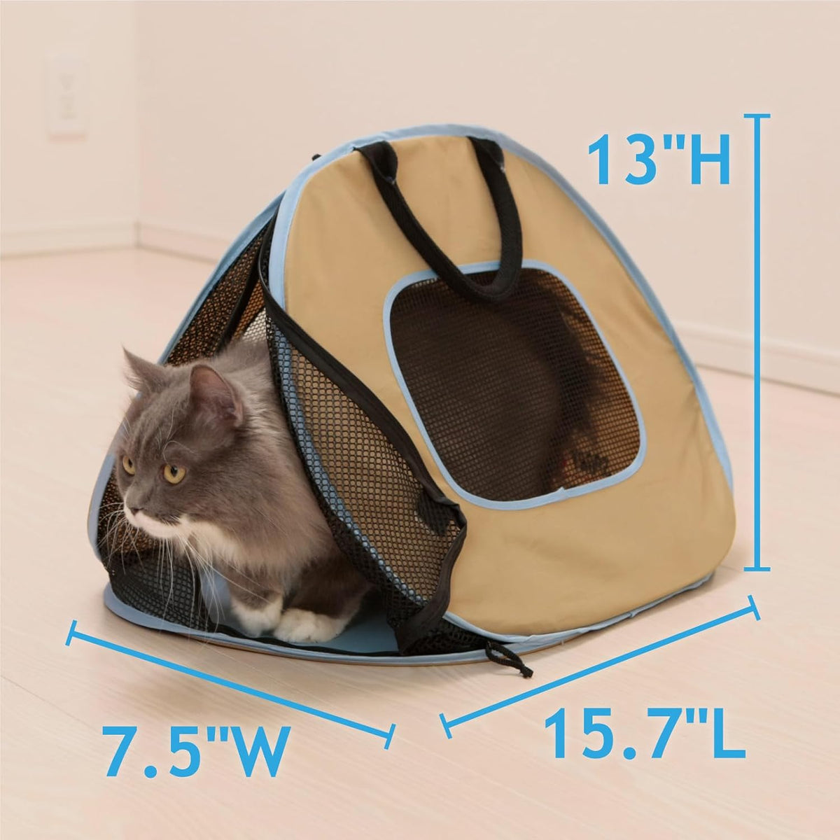 necoichi portable ultra light cat carrier, side view