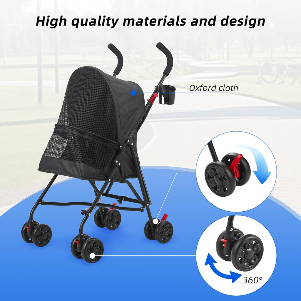 pet stroller oxford cloth foldable dog strollers for showing dimensions