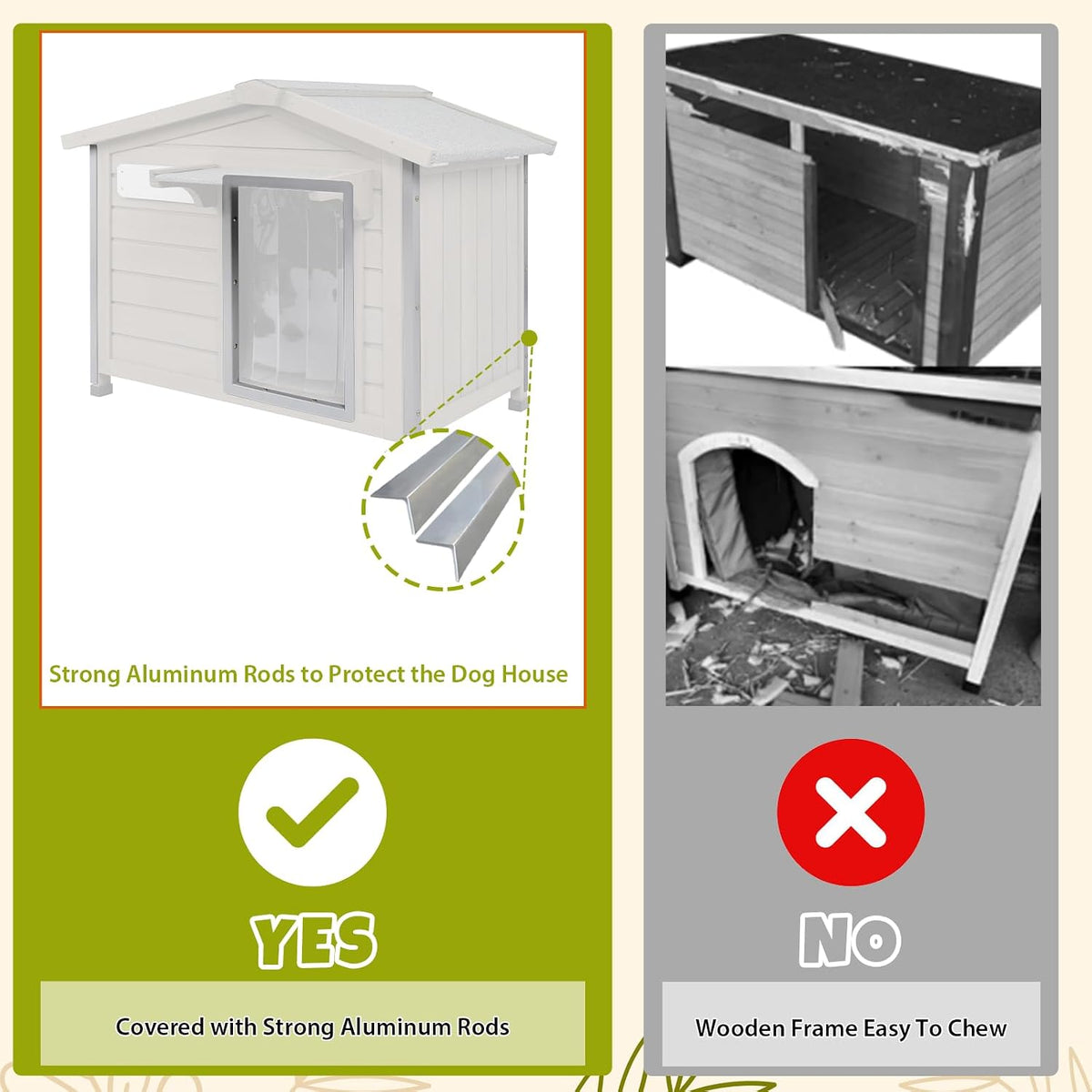 petscosset 40.2" l large dog house outdoor & shown in use