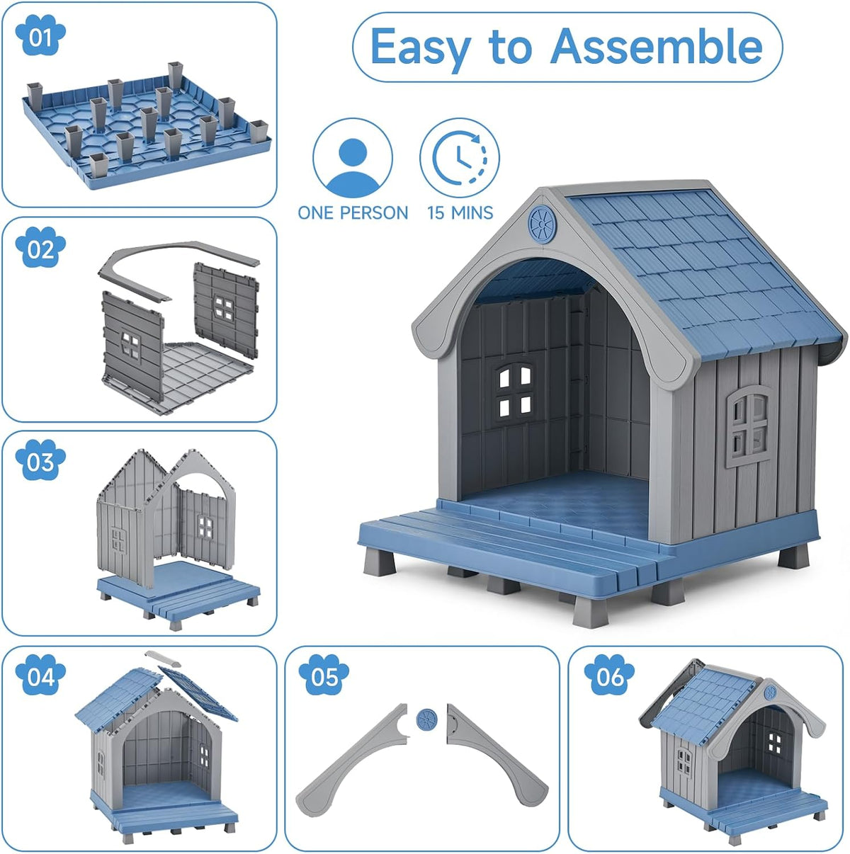 large dog house outdoor waterproof with elevated floor on a desk or shelf