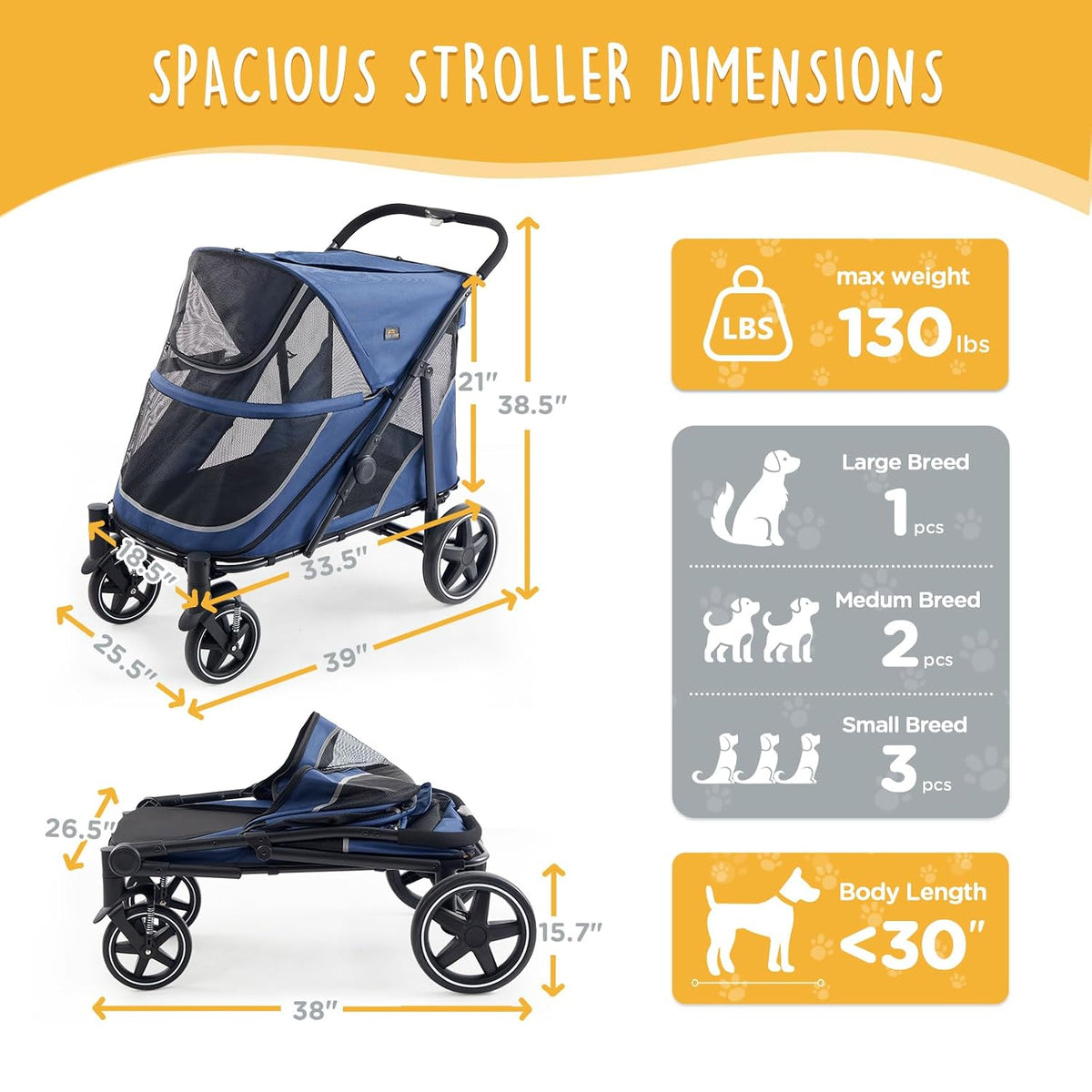 canine canyon all-terrain pet stroller for large &, close-up detail