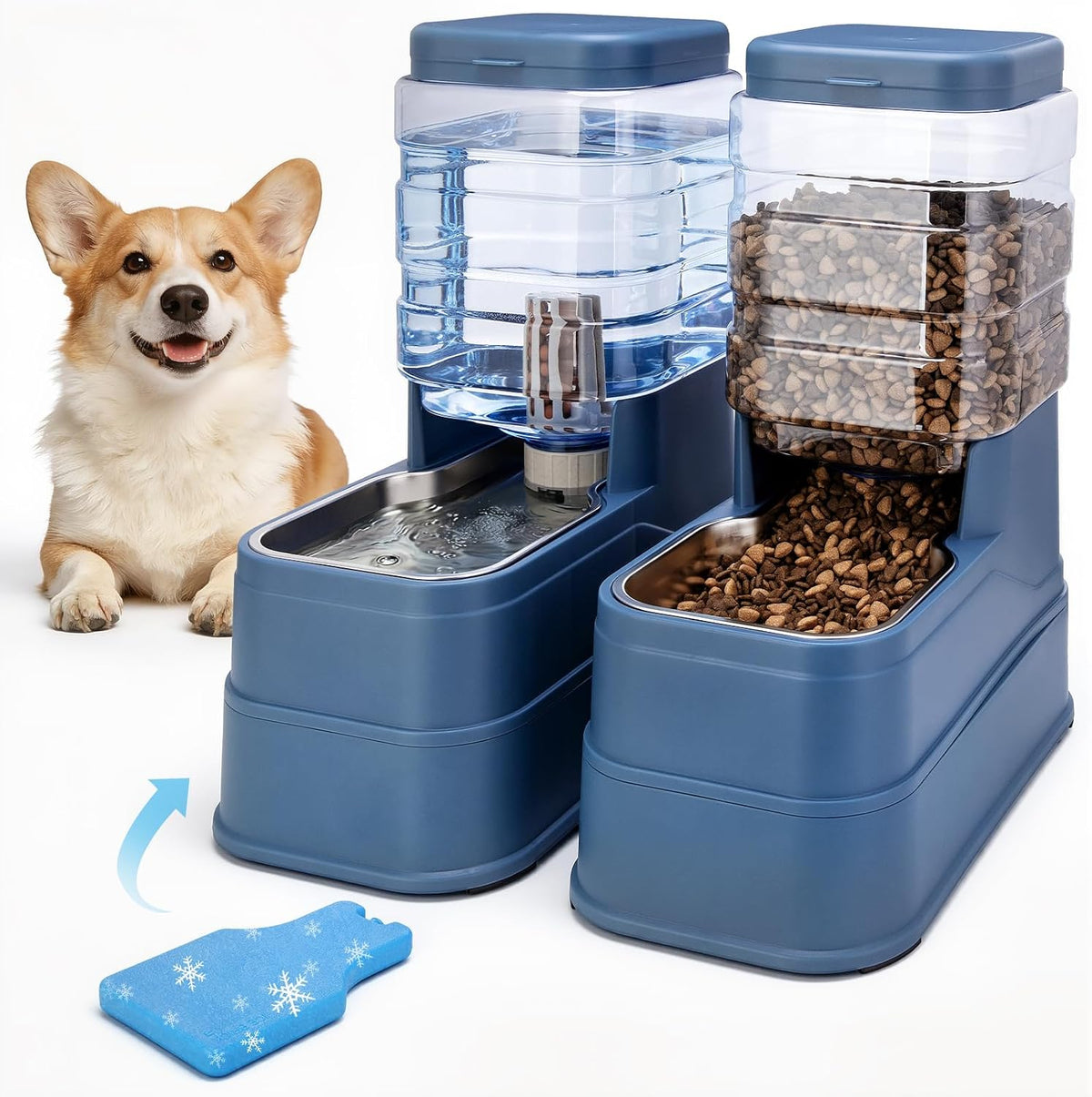 automatic cat feeder and water dispenser with stainless, main product view
