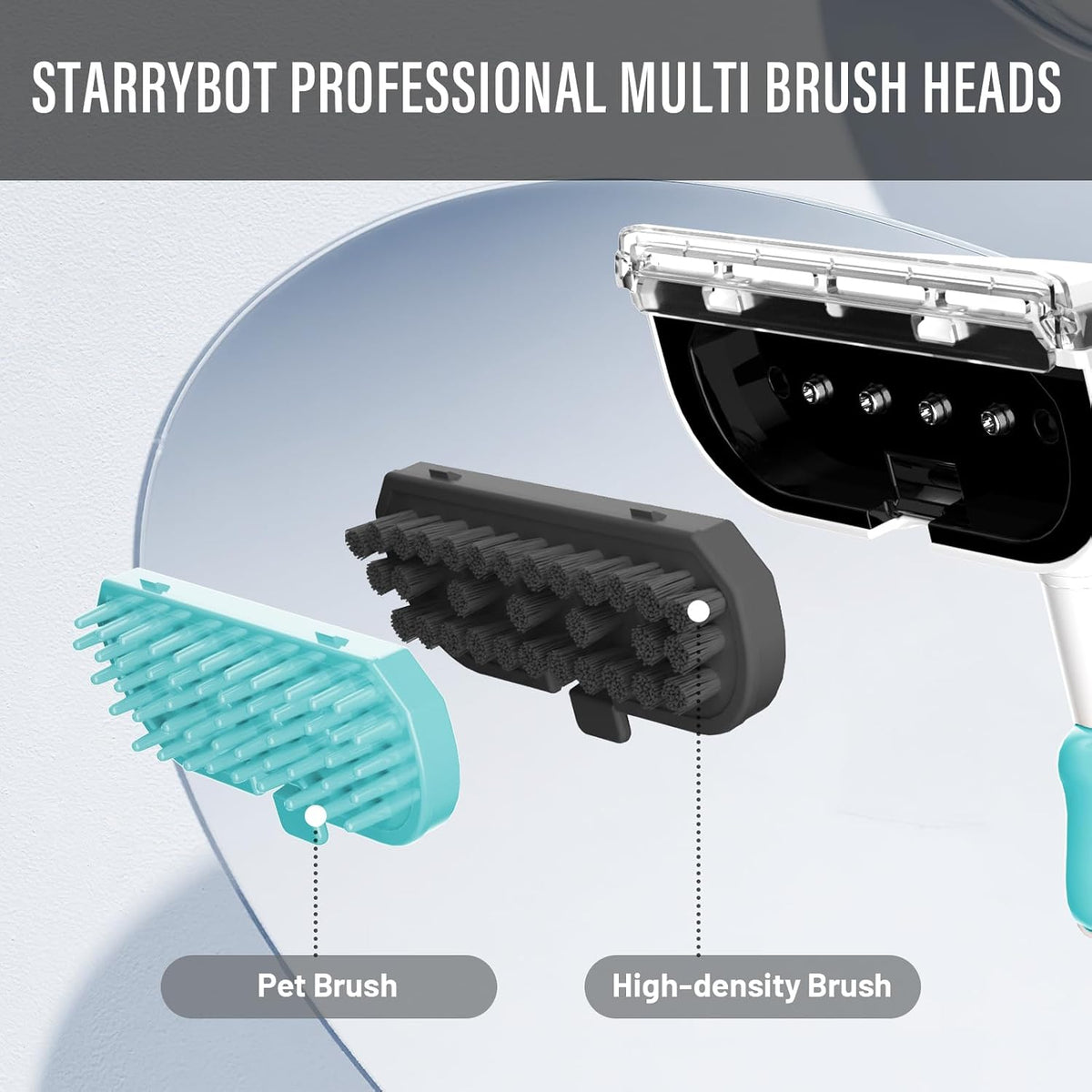 starrybot upholstery cleaner machine, 18kpa pet stain extractor(white, close-up detail