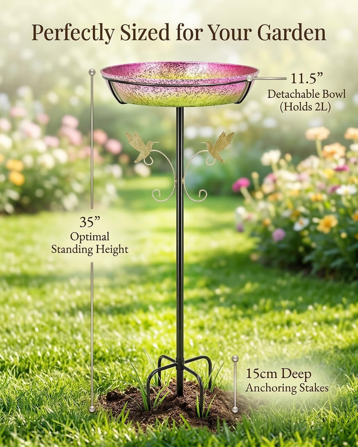 bird bath for outside standing metal birdbaths birdfeeder shown in use