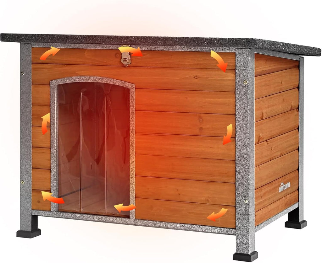 aivituvin dog house outdoor & indoor wooden dog, main product view