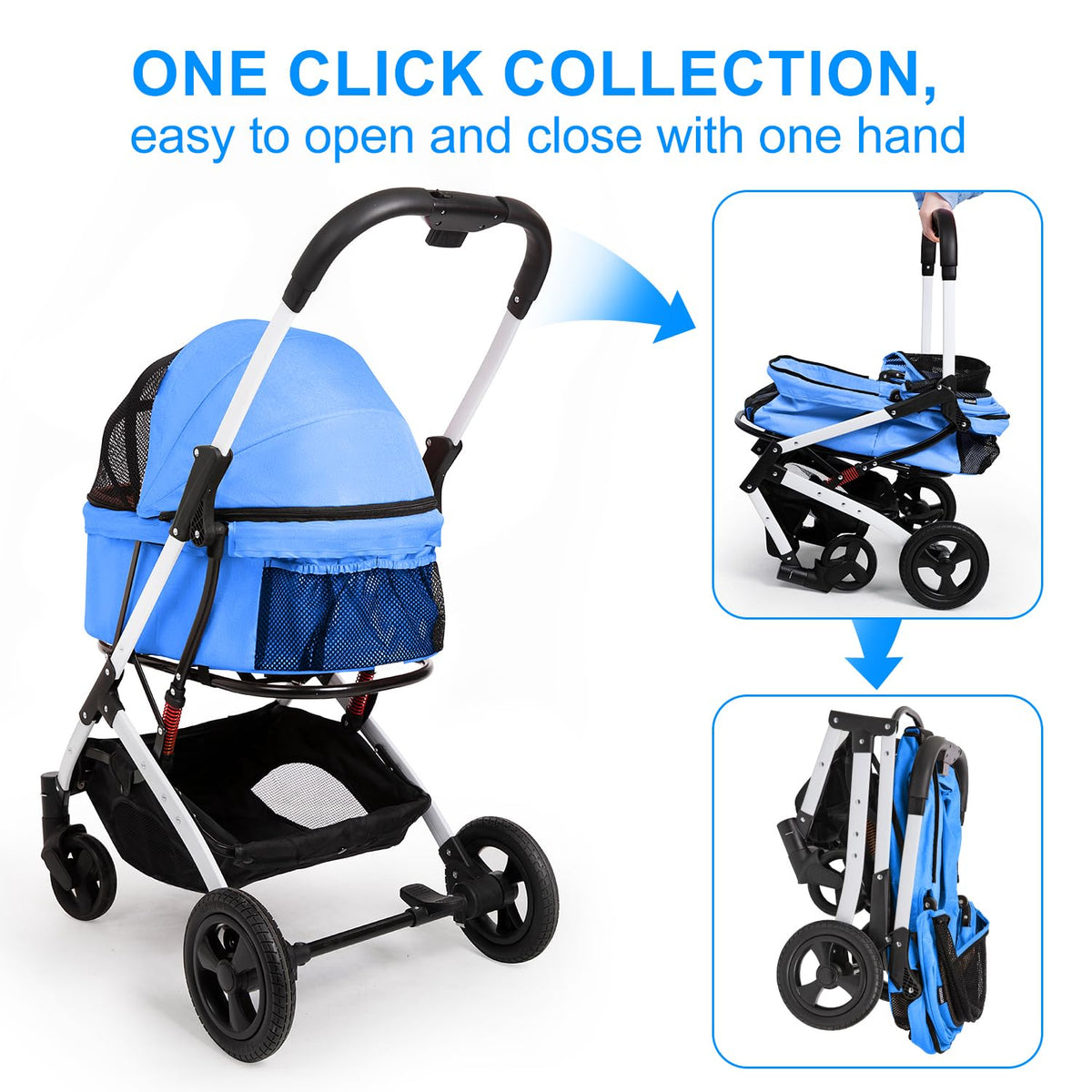 pet stroller for small dogs and cats, 33, side view