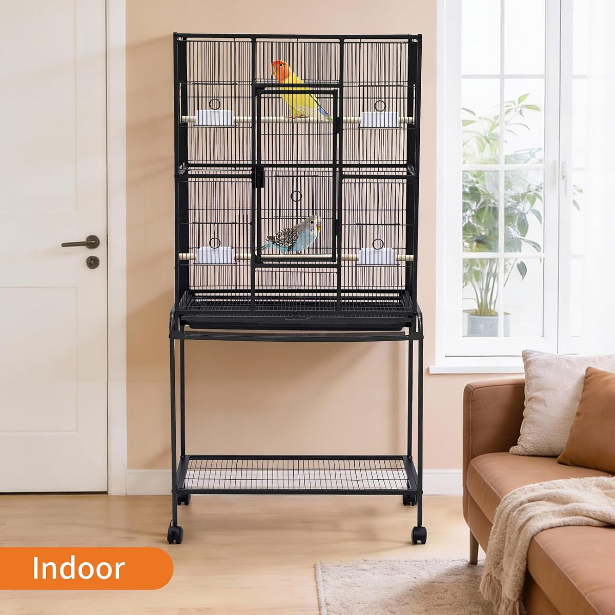 garvee large bird cage,62.6" h big bird cage showing dimensions