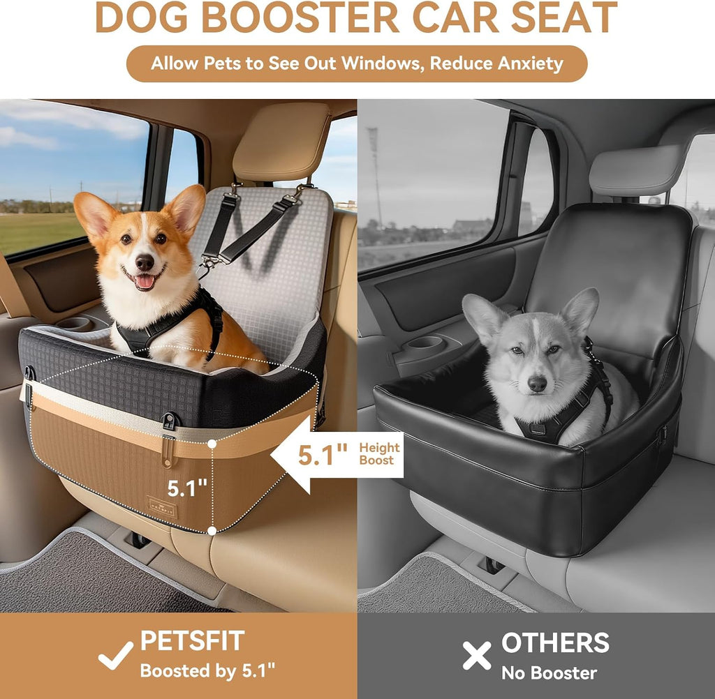 petsfit dog car seat with patented safety system, side view