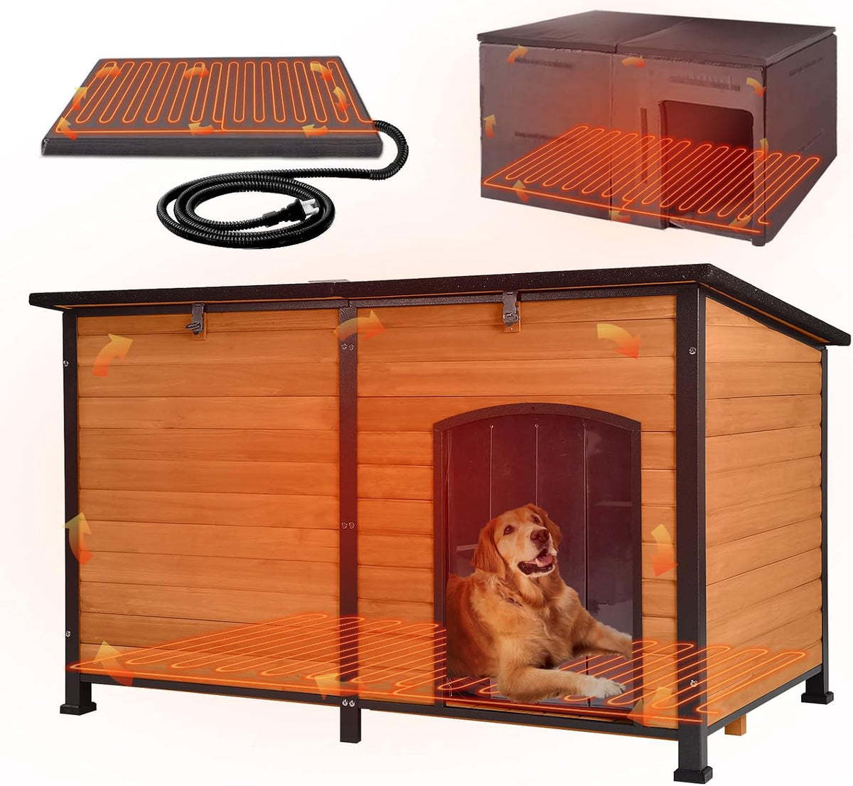 gutinneen extra large heated dog house outdoor insulated, main product view
