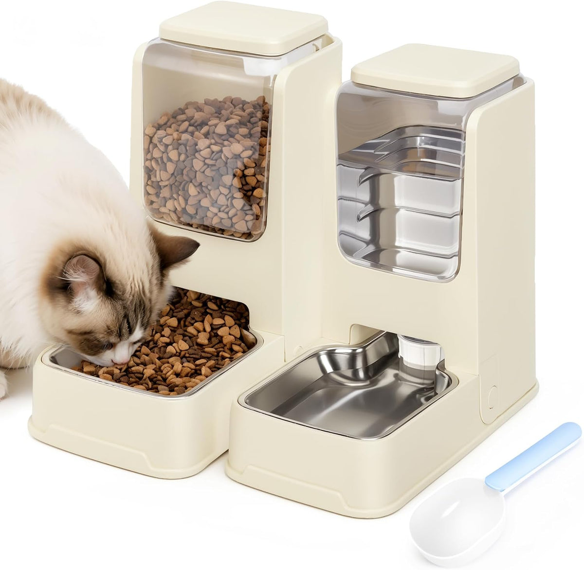 automatic cat feeder stainless steel gravity food and, main product view