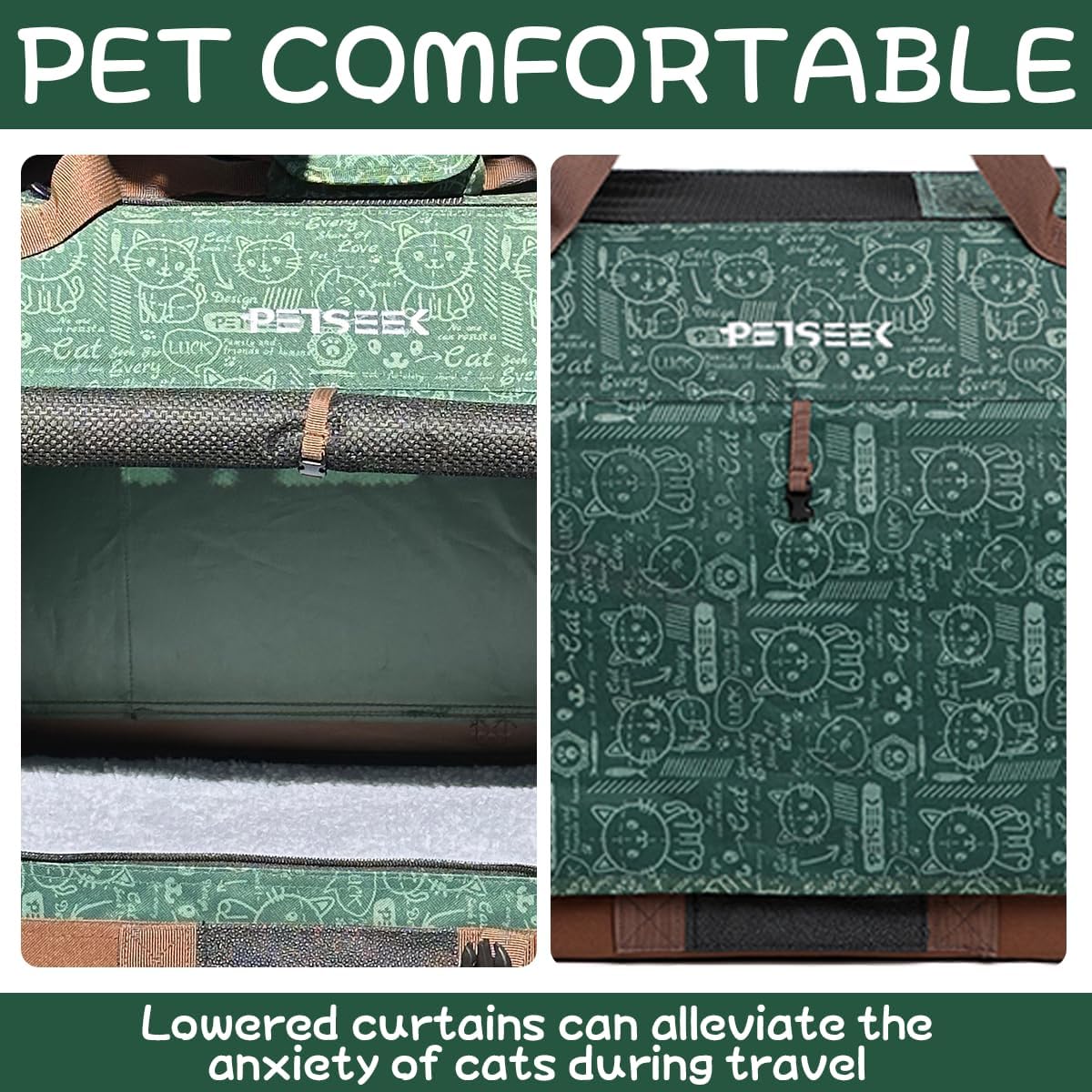 extra large cat carrier soft sided, portable small, close-up detail