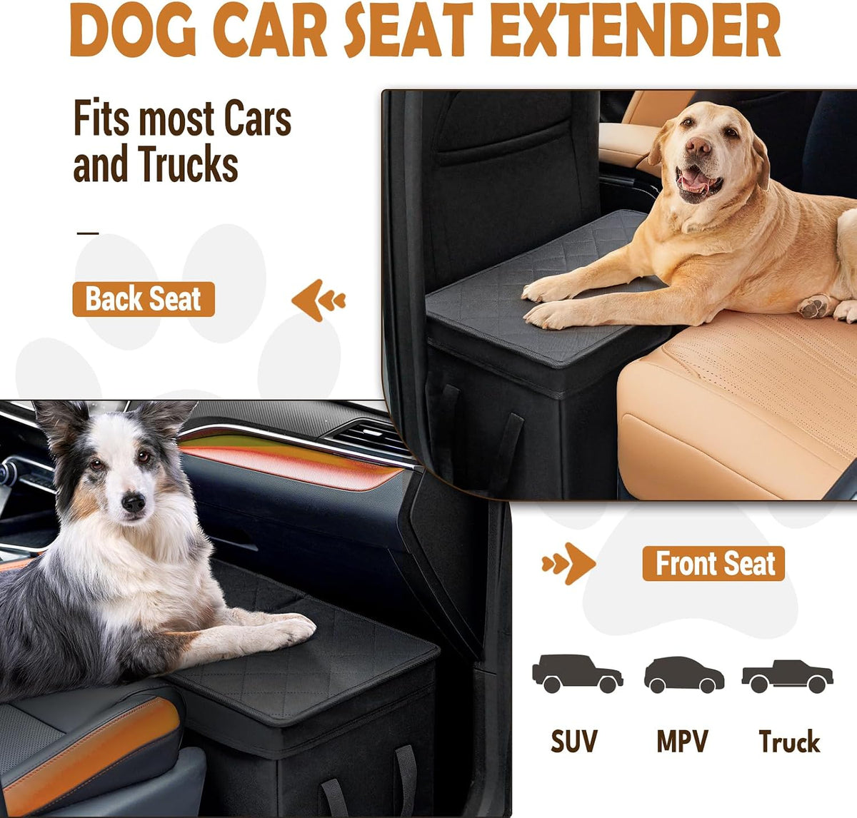 car seat extender for large dogs, back seat, close-up detail
