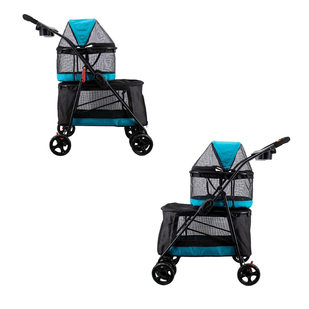 petique pet & pets double decker pet stroller, close-up detail