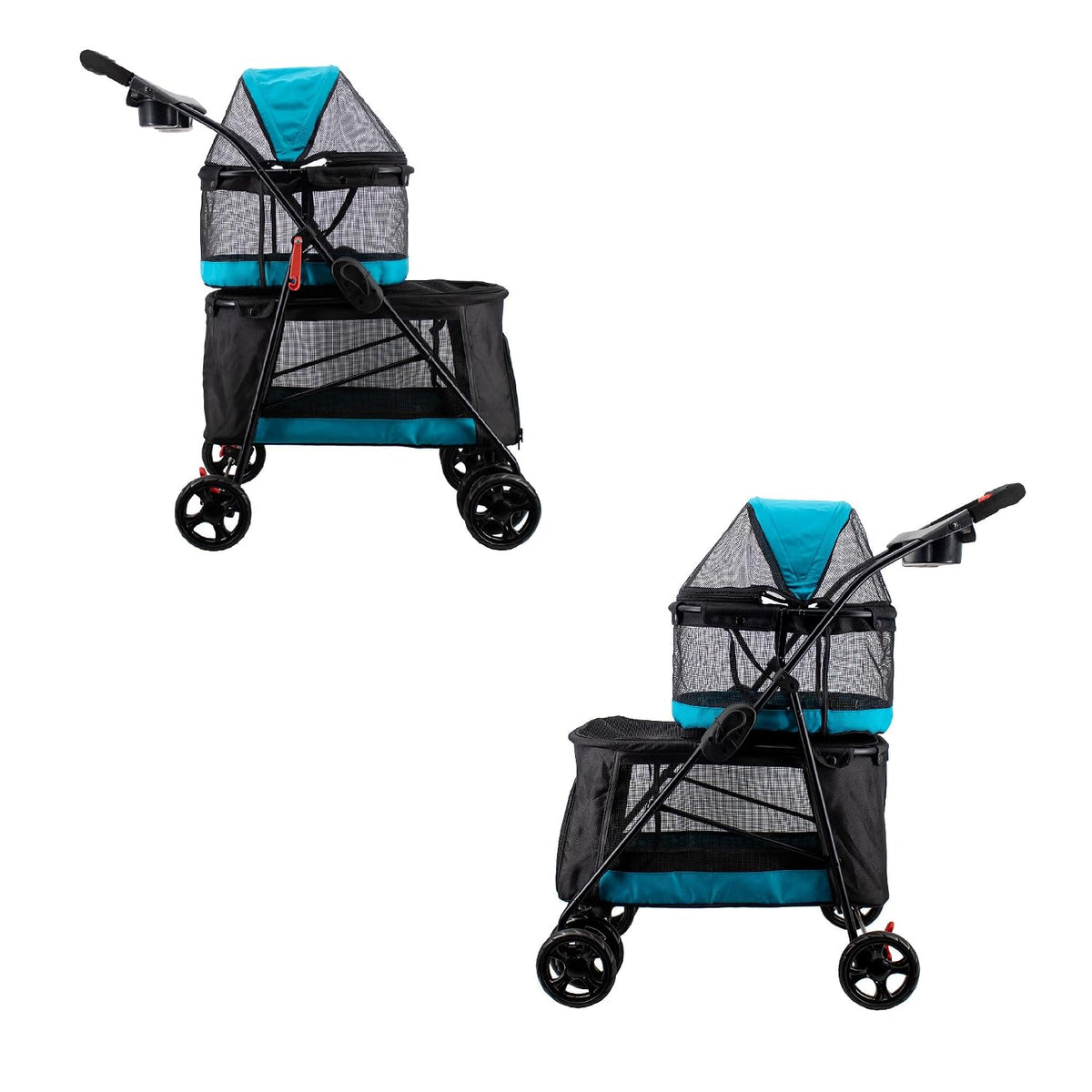 petique pet & pets double decker pet stroller, close-up detail