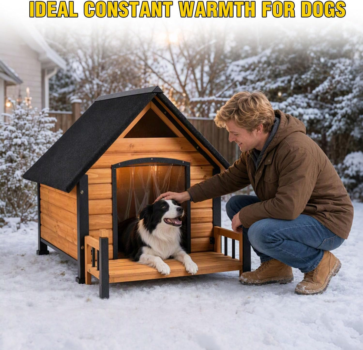 aivituvin heated dog house outdoor with insulated liner,brown on a desk or shelf