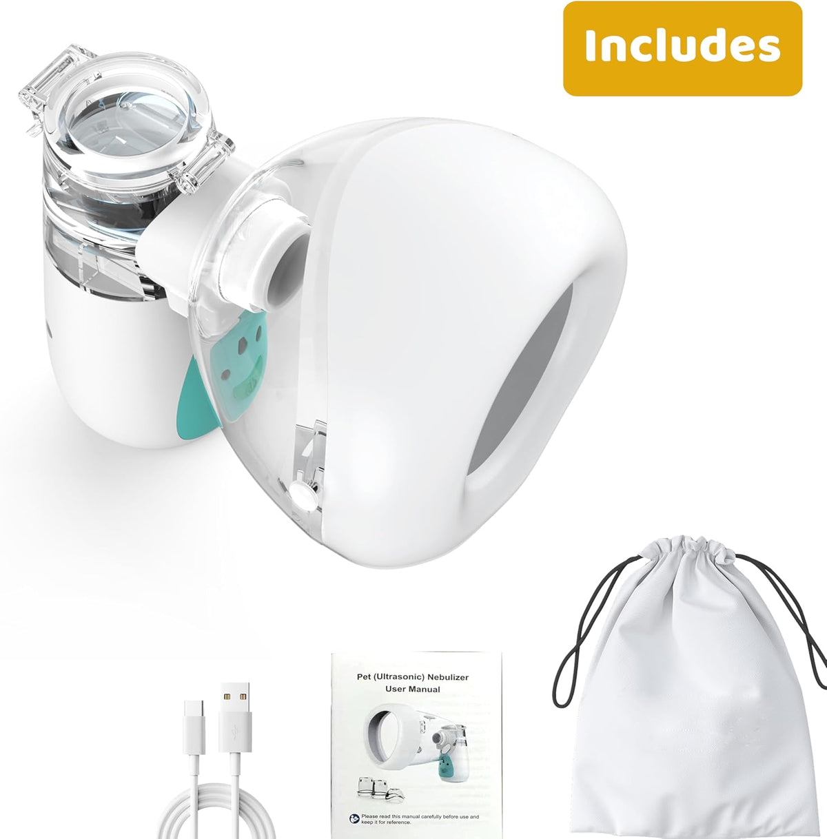 pets only low-noise large mask pet-mist-device with the shown in use