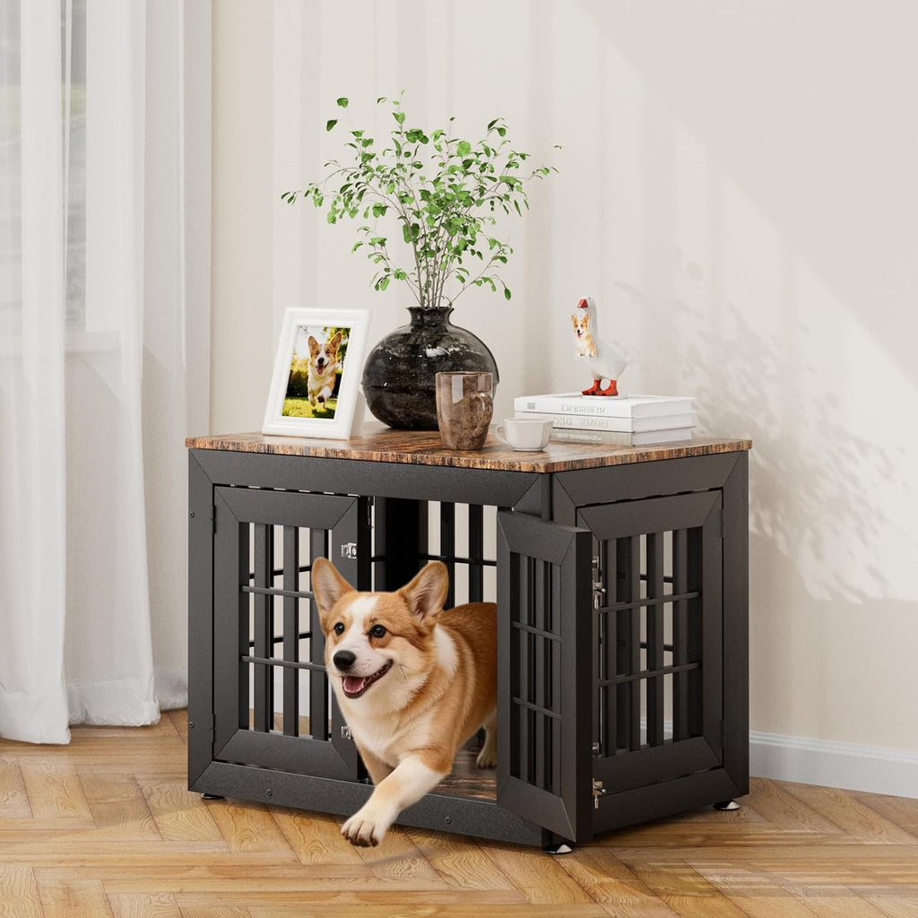 snuowu 32" heavy-duty dog crate furniture for small/medium, main product view
