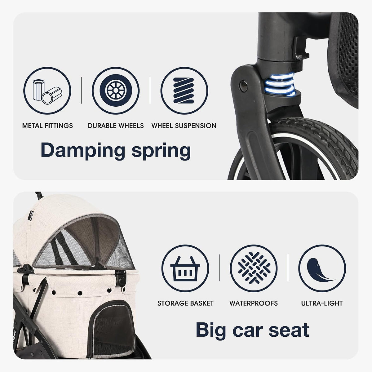 pet stroller for small medium dogs & cats on a desk or shelf
