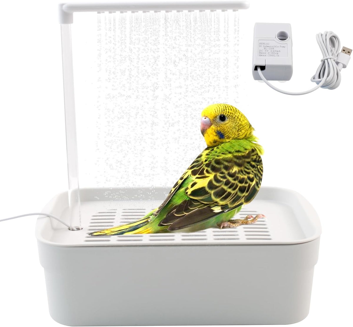 automatic bird shower with pump,electric bird bath for, main product view
