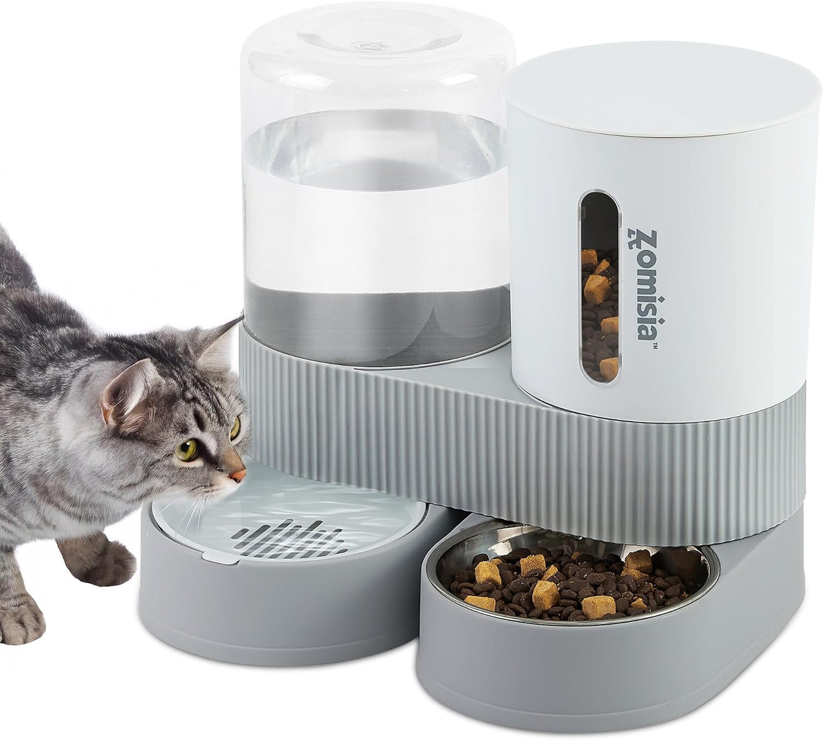 zomisia gravity cat feeder and water dispenser, main product view