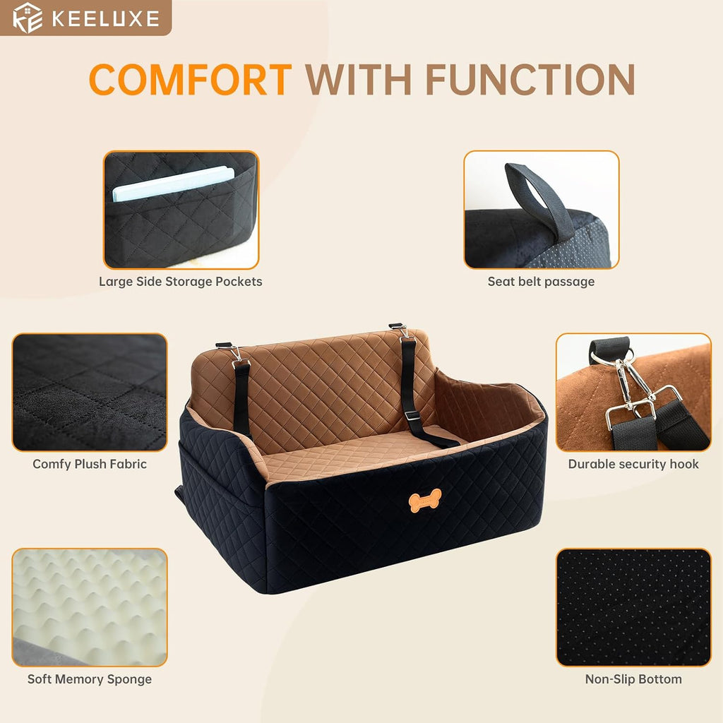 car seat for large size dog, booster seat showing dimensions