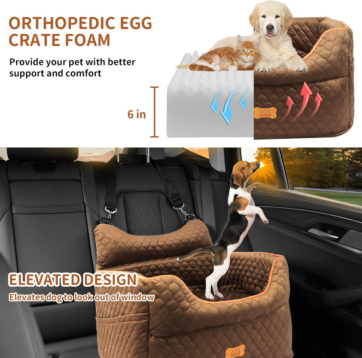 dog car seat for small dogs up to shown in use