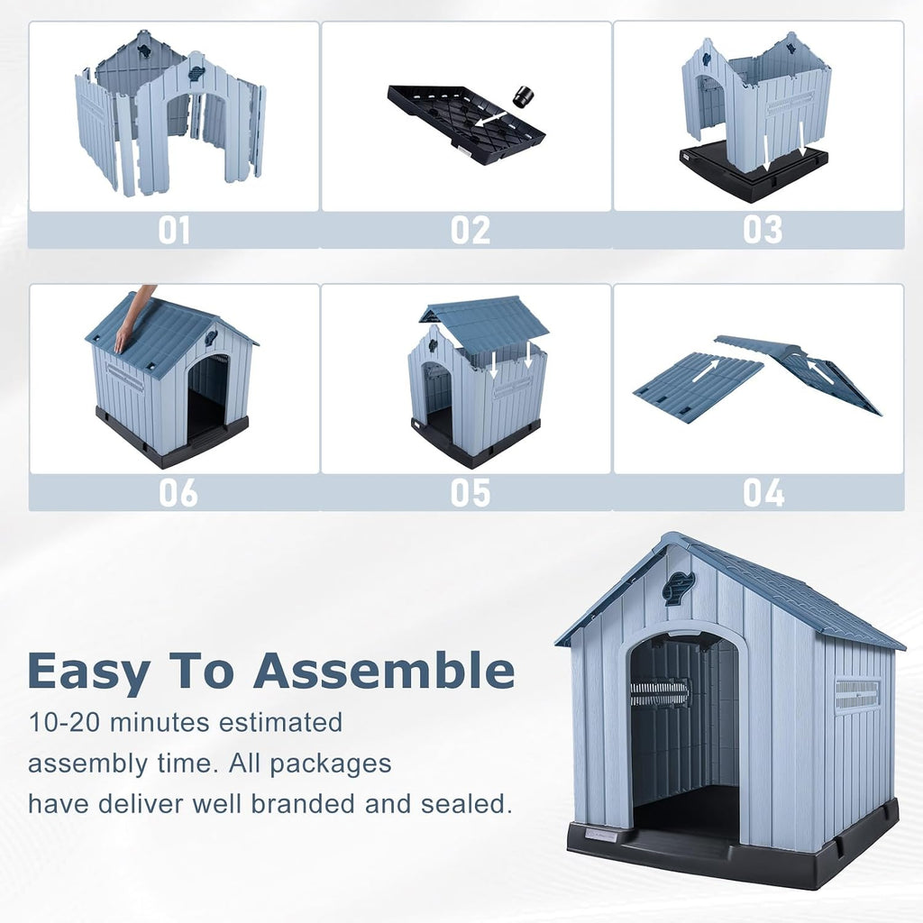 lemberi large plastic dog house for medium large, package contents