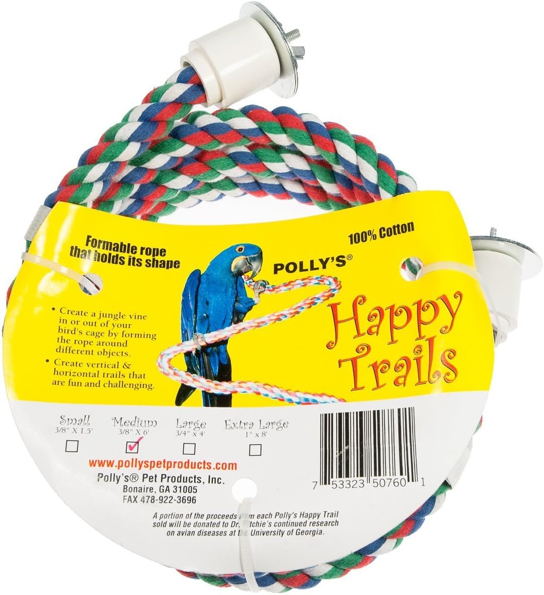 polly's happy trails bird perch, medium, main product view