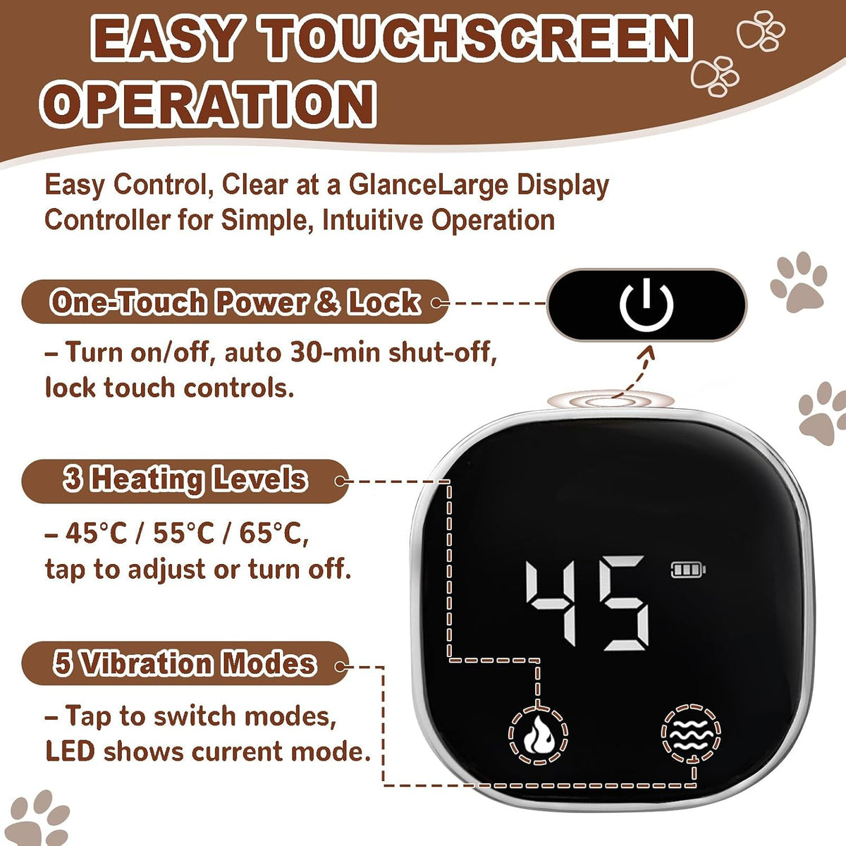 dog knee brace with heat vibration for acl, side view