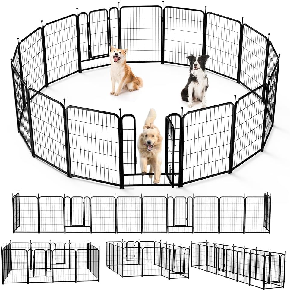 pawgiant dog fence playpen 24”/32”/40” indoor outdoor for, main product view
