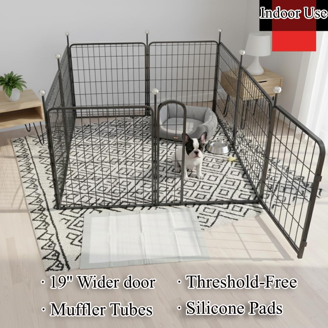 puppy playpen indoor/outdoor,24'' portable dog playpen with easy-carry, close-up detail