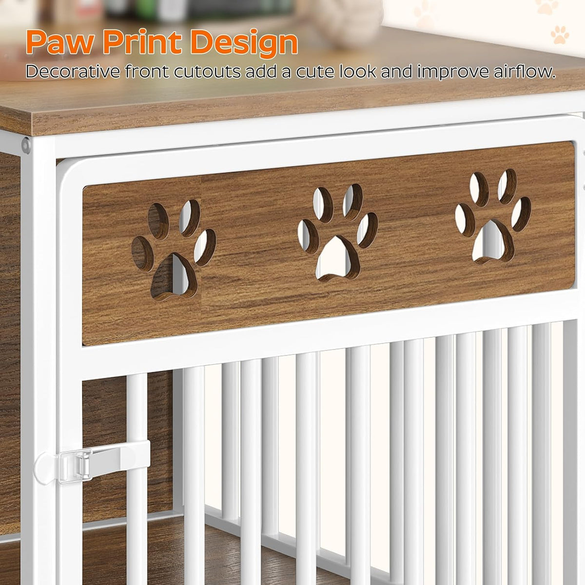 yatiney dog crate furniture, wooden dog kennel with showing dimensions